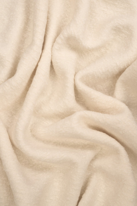 Boucle ecru coat fabric