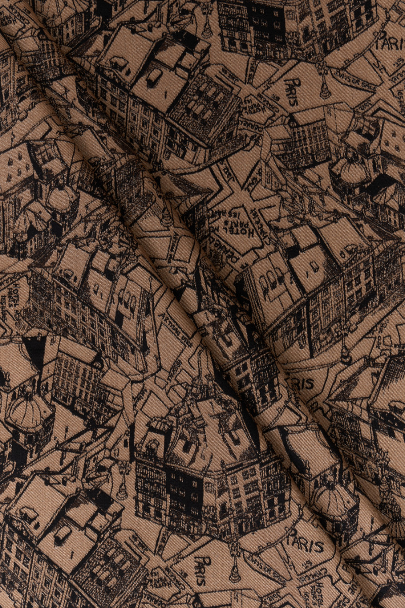 Żakard bawełniany mapa miasta