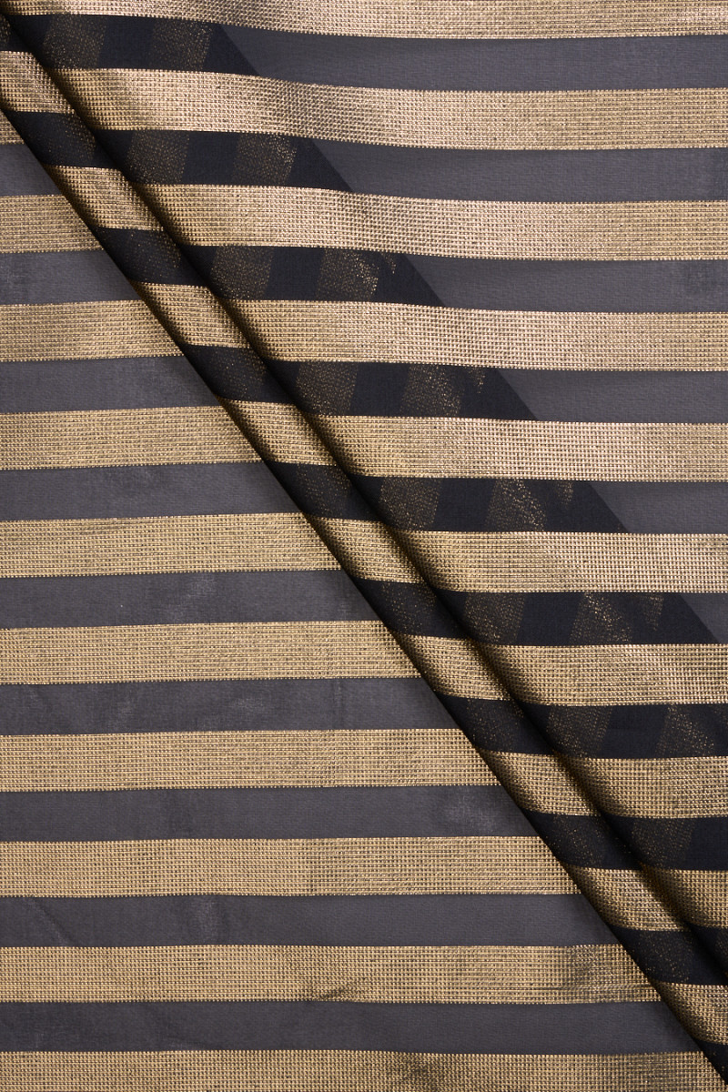 Silk organza with gold stripes