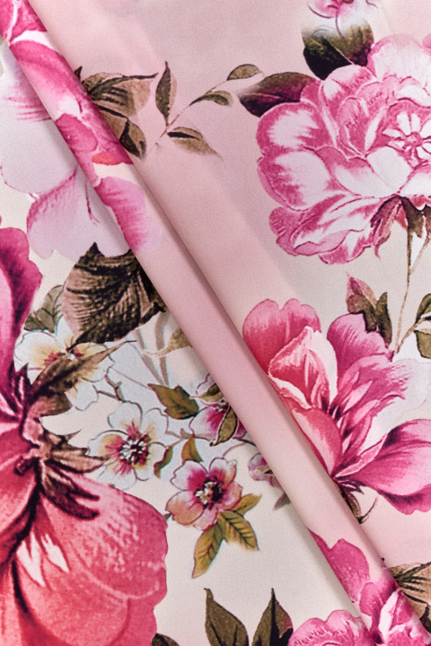 silkgeorgette with large flowers