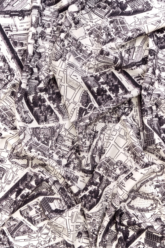 Planimetria della città in tessuto di seta