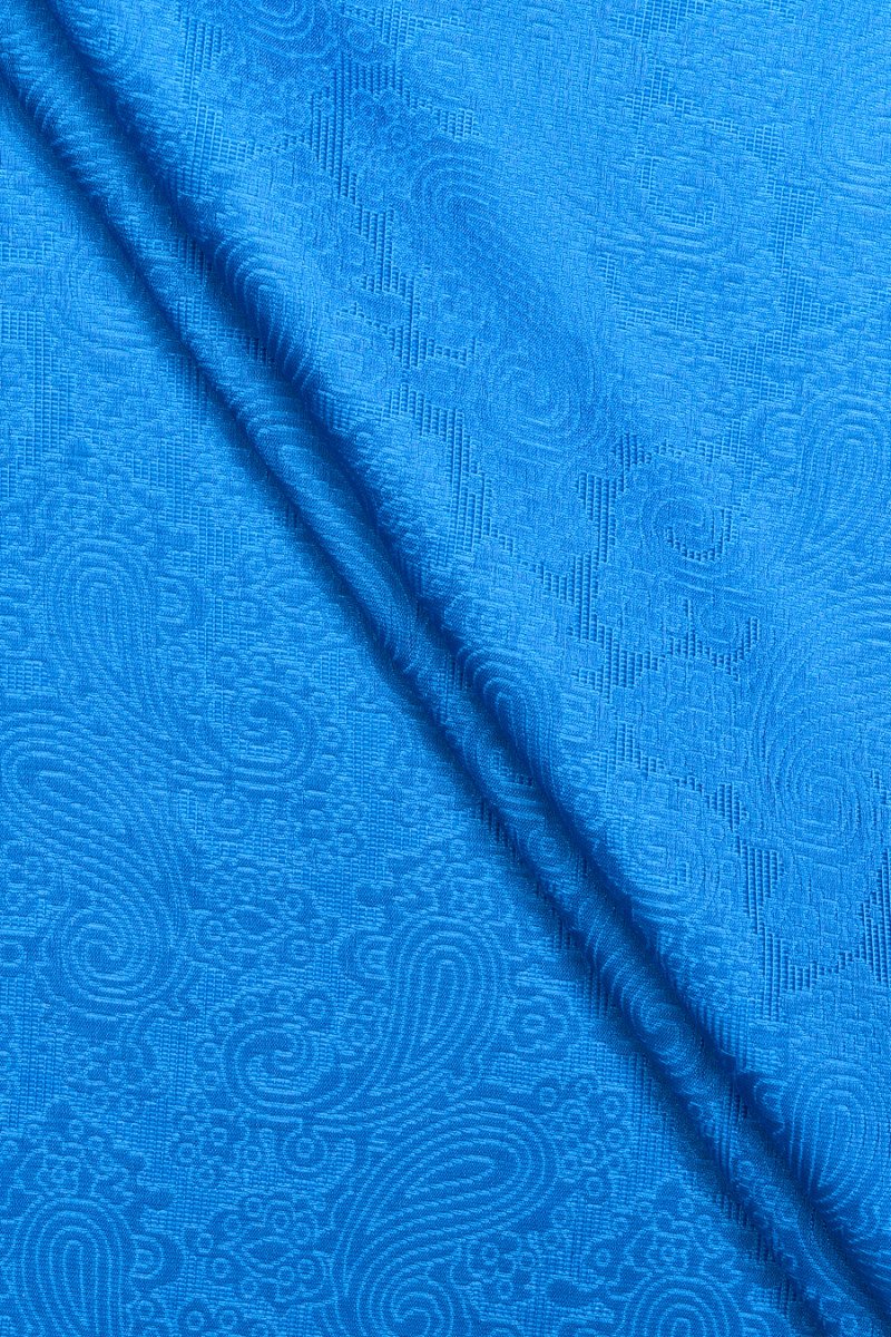 Mėlynas šilko žakardas