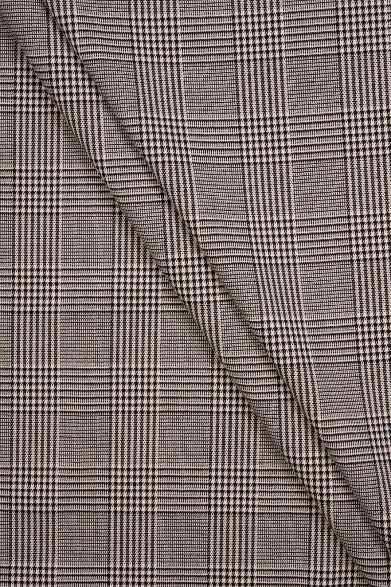 Tissu de costume à carreaux noir et blanc