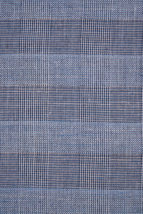 Linen with blue checkered cotton