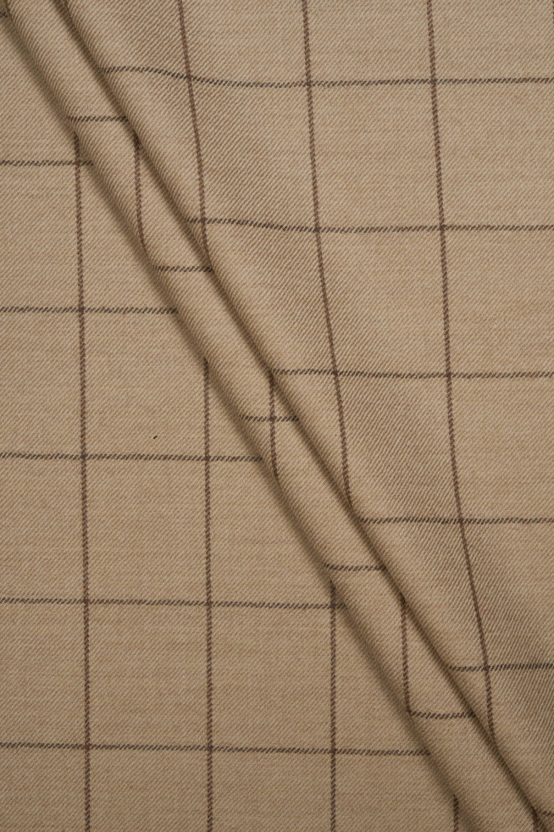 Wool with cashmere beige check