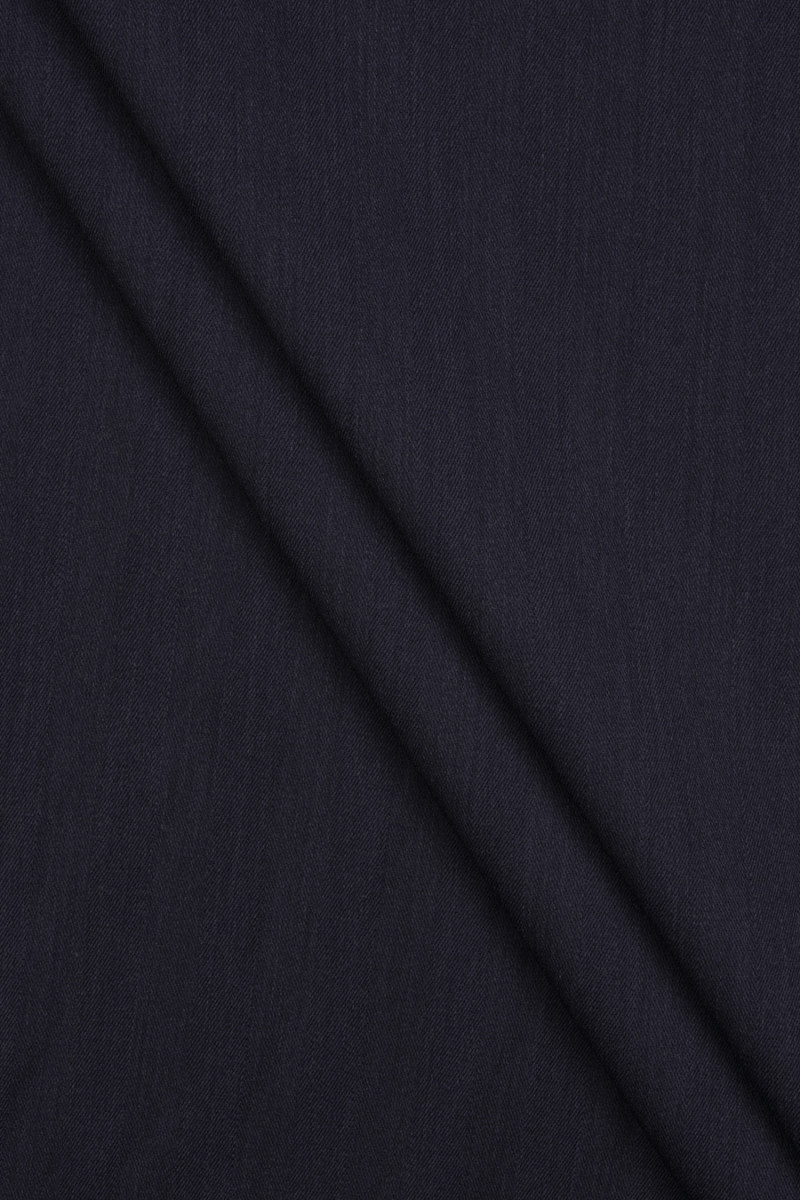 Wol met zijde gestreept marineblauw