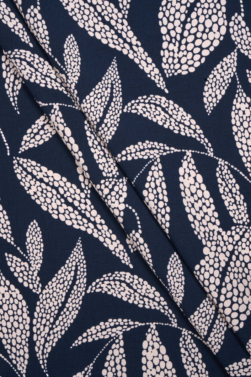Navy blue viscose in leaves