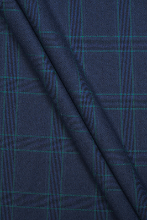 Wełna granatowa w kratkę...