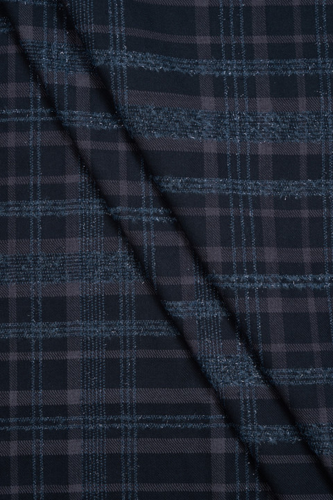 Checkered wool with shiny thread