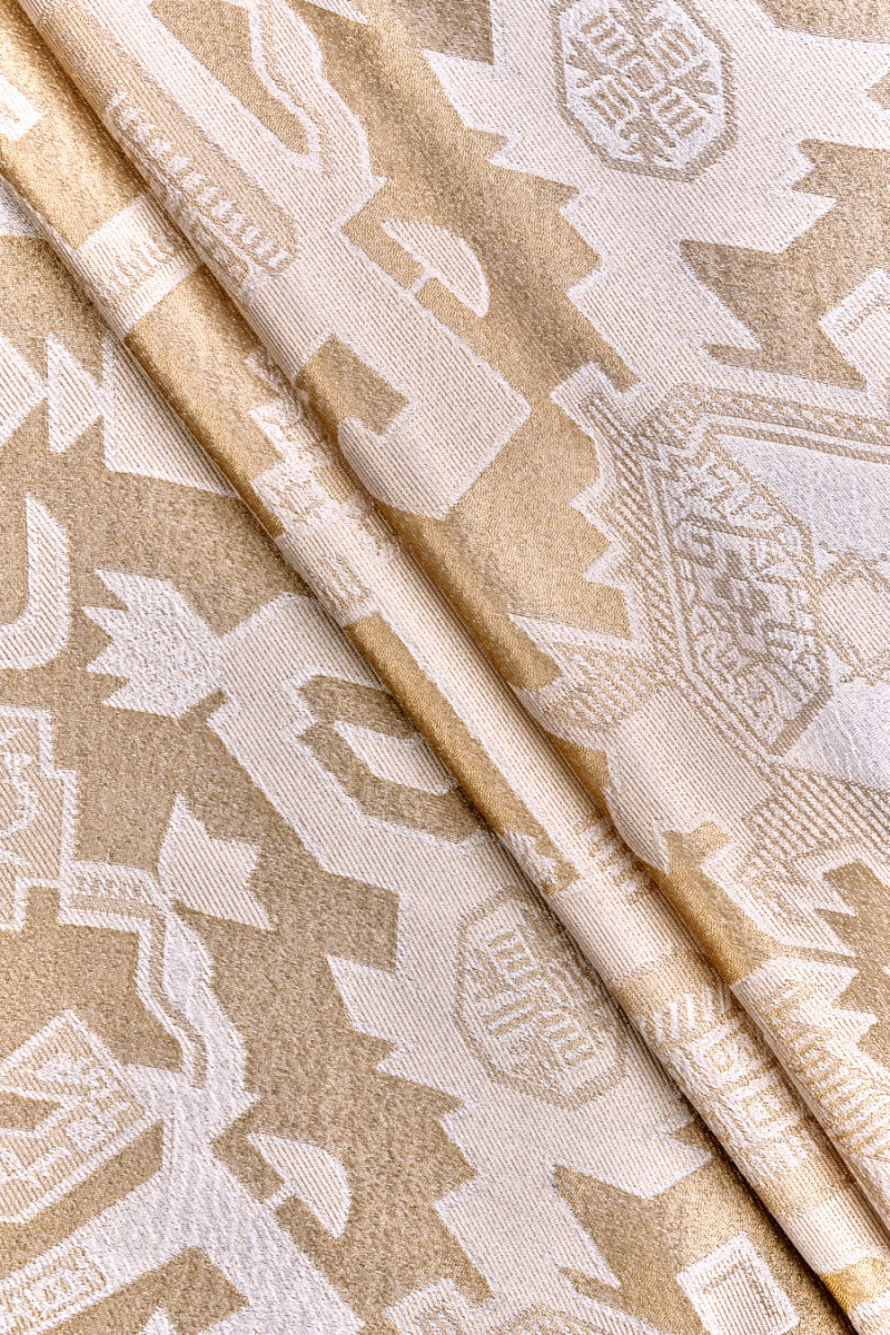 Jacquard silke Aztec guld