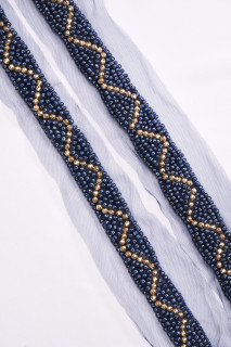 Ruban nacré bleu marine