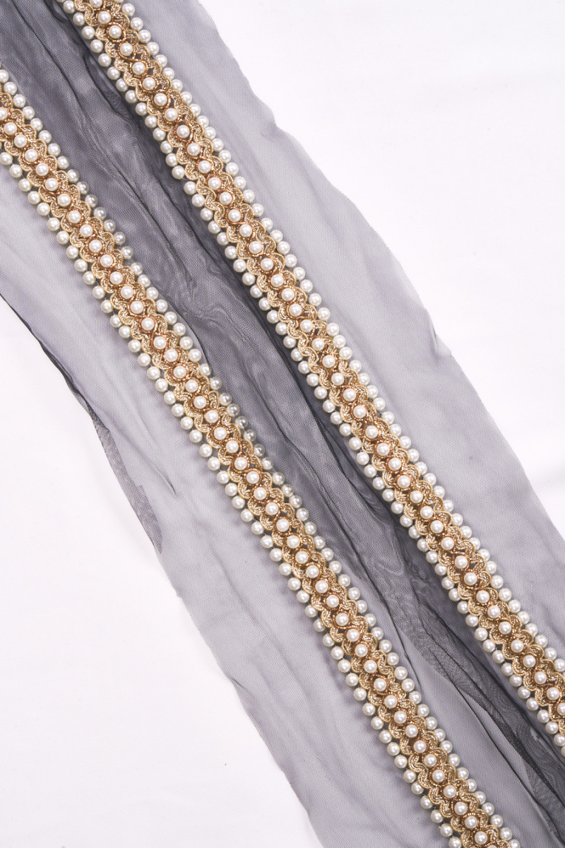 Pearl Ribbon Black COUPON 80cm