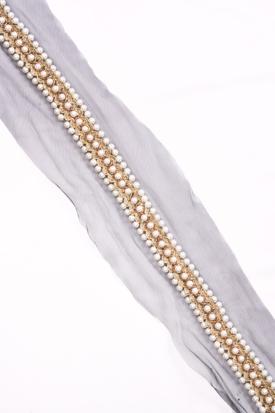 Perlenband Schwarz COUPON 80 cm