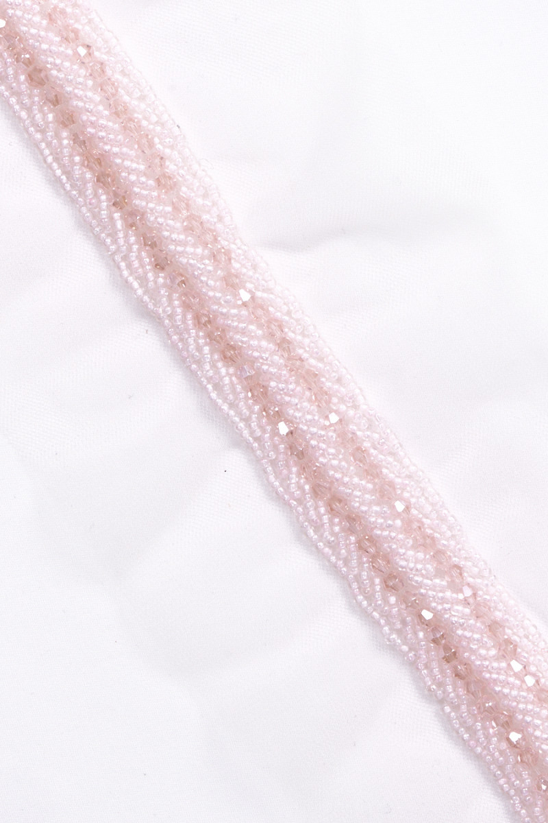 Ribbon with beads light pink