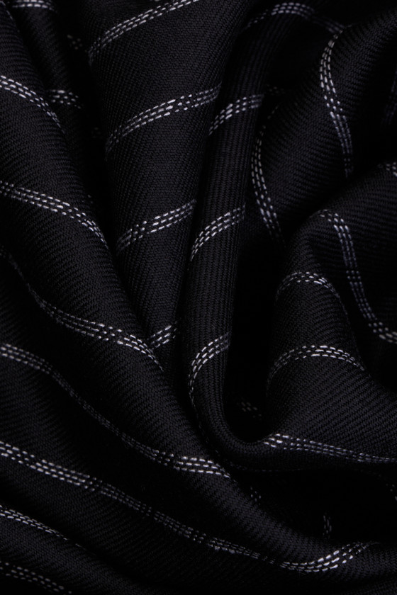 Tkanina kostiumowa czarna w paski