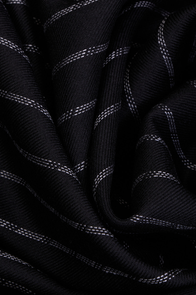 Tkanina kostiumowa czarna w paski