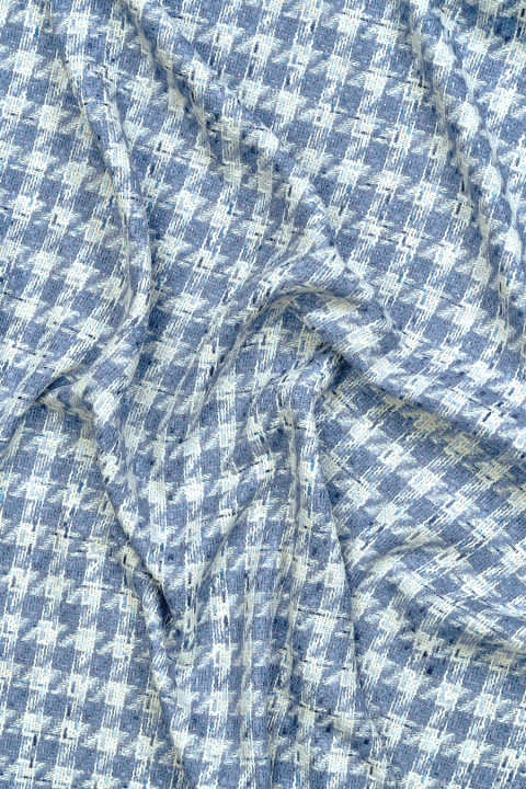 Chanel Stoff blau / ecru