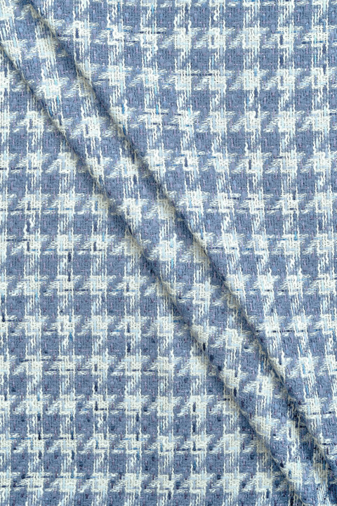 Chanel Stoff blau / ecru