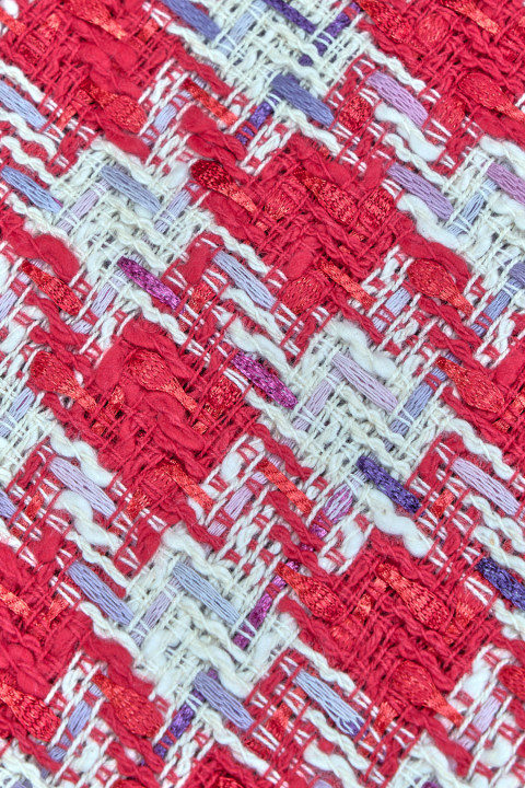 Chanel red fabric with ecru