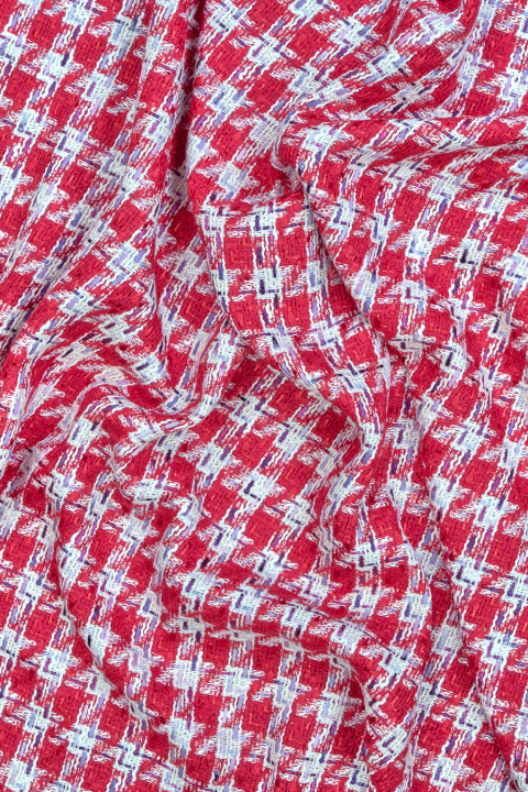 Chanel red fabric with ecru