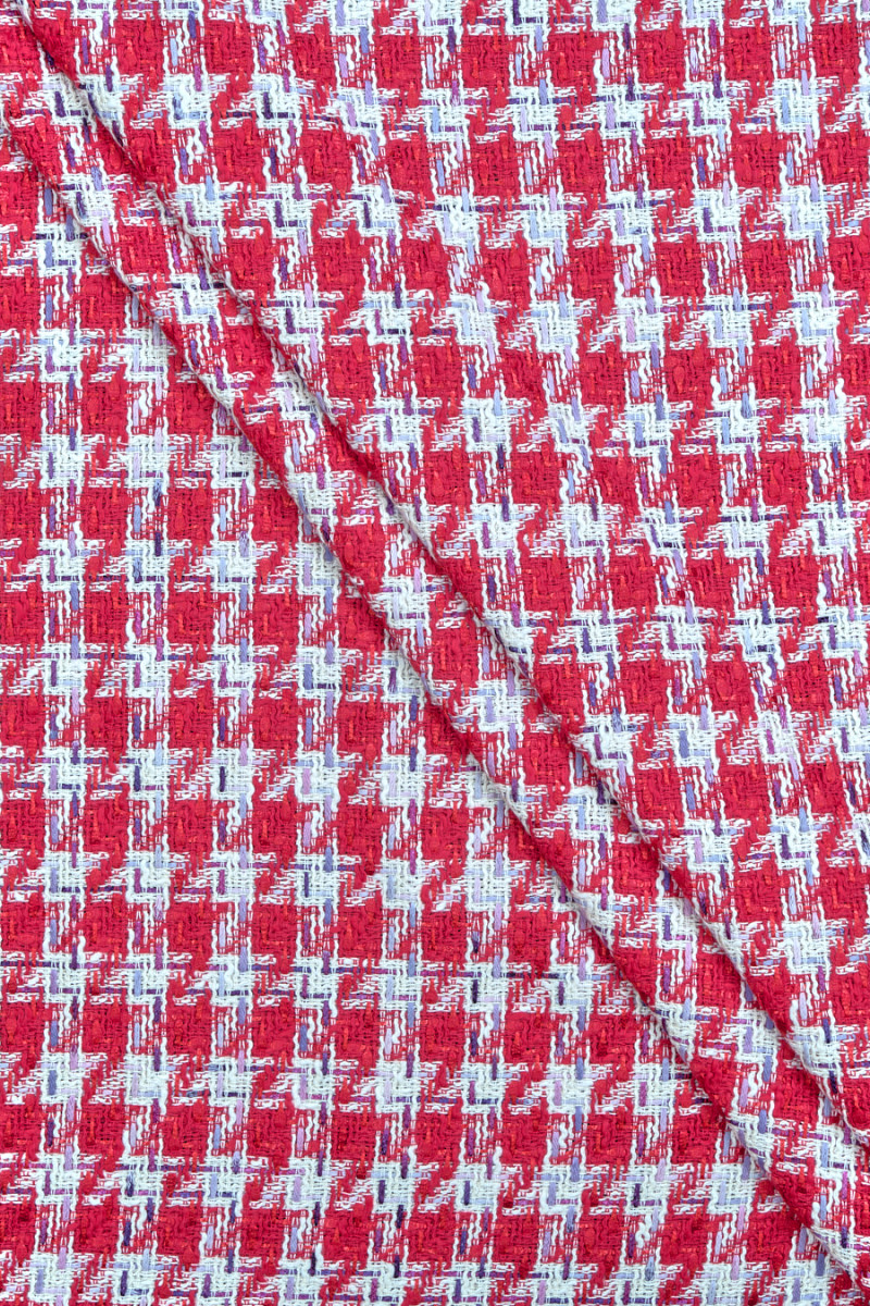 Tissu Chanel rouge avec écru
