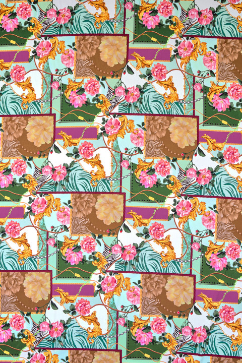 Viscose knitted fabric flowers and ornaments