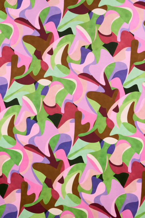 Viscose knitted fabric with colourful geometry