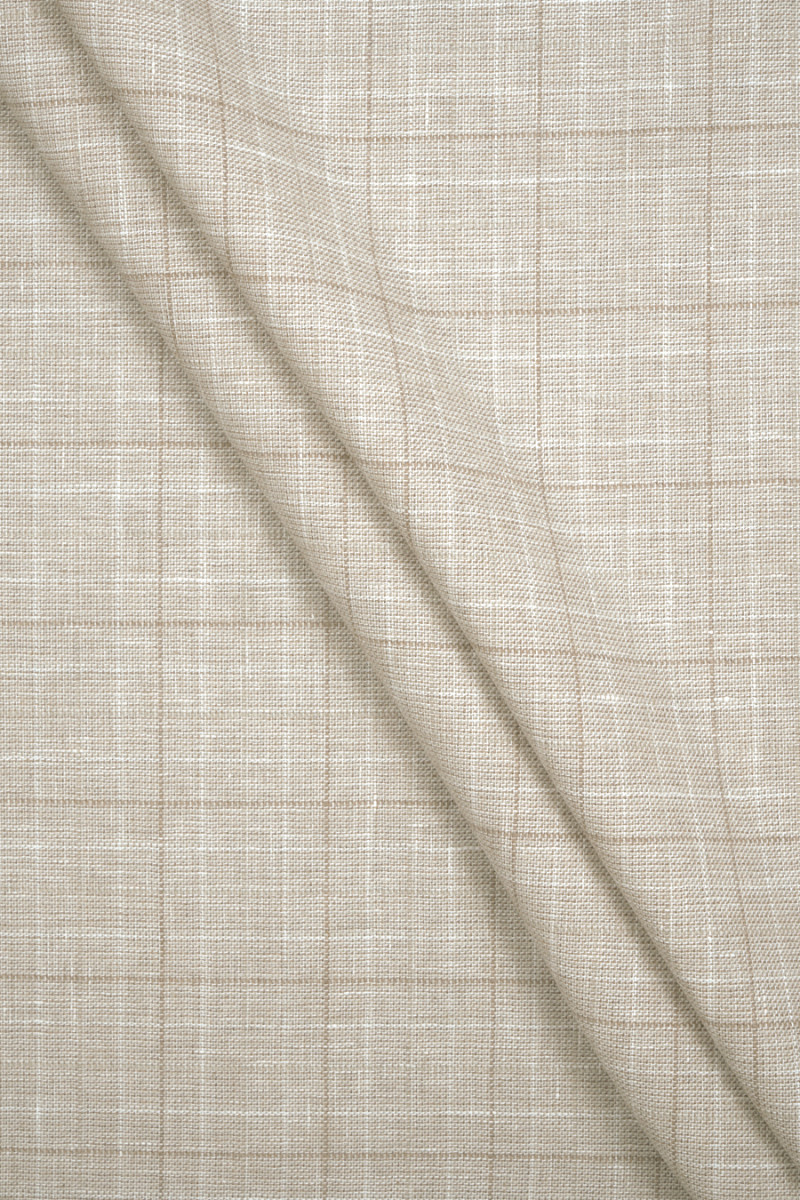 Linen with wool check beige
