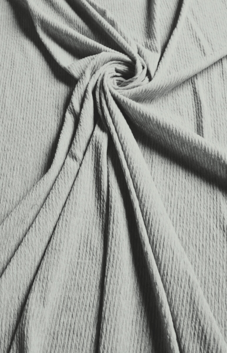 Viscose gofer gebreide stof lichtgrijs