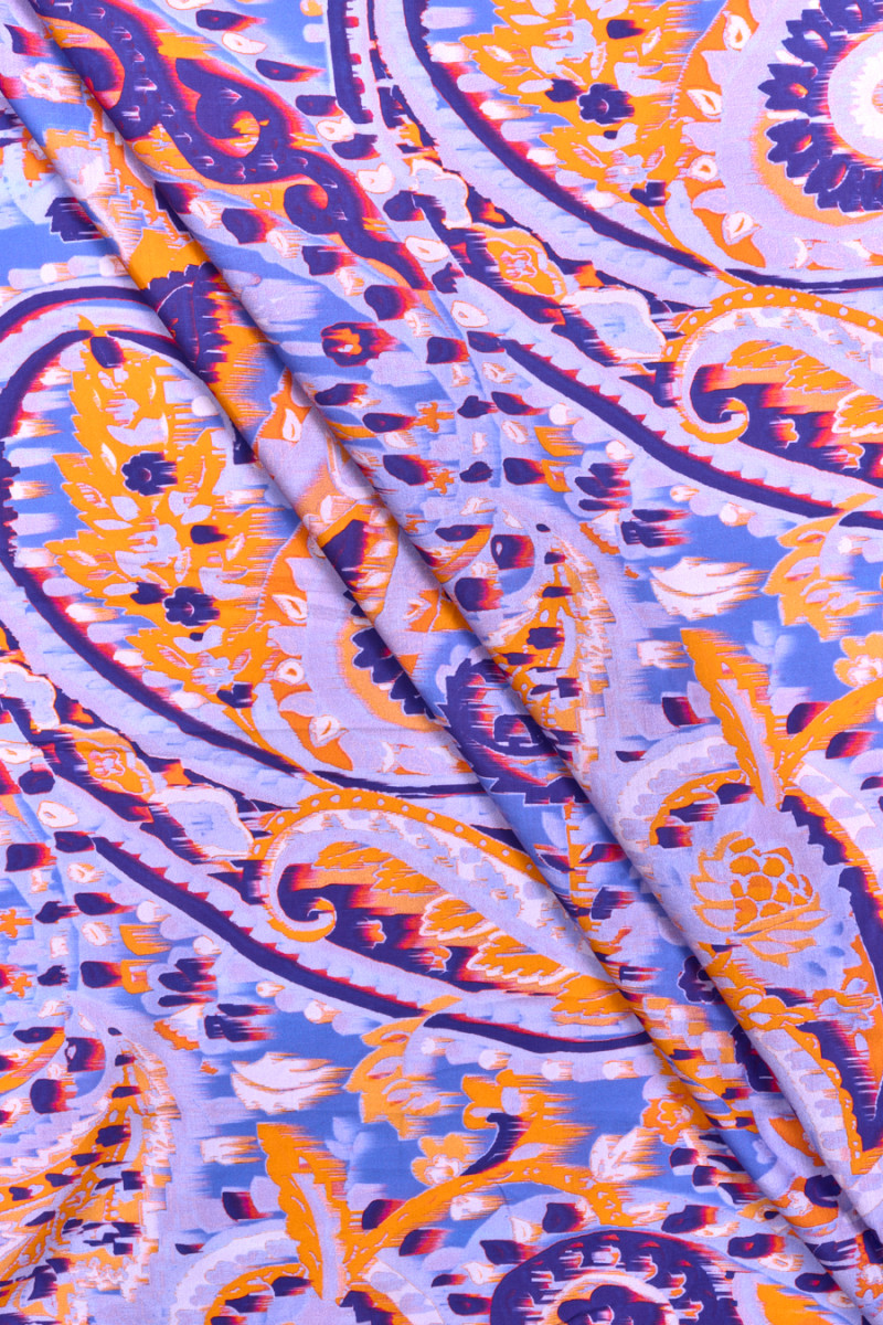 copy of Viscose bathiste orange-purple patterns