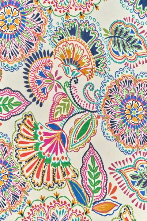 Viscose with folklore flowers