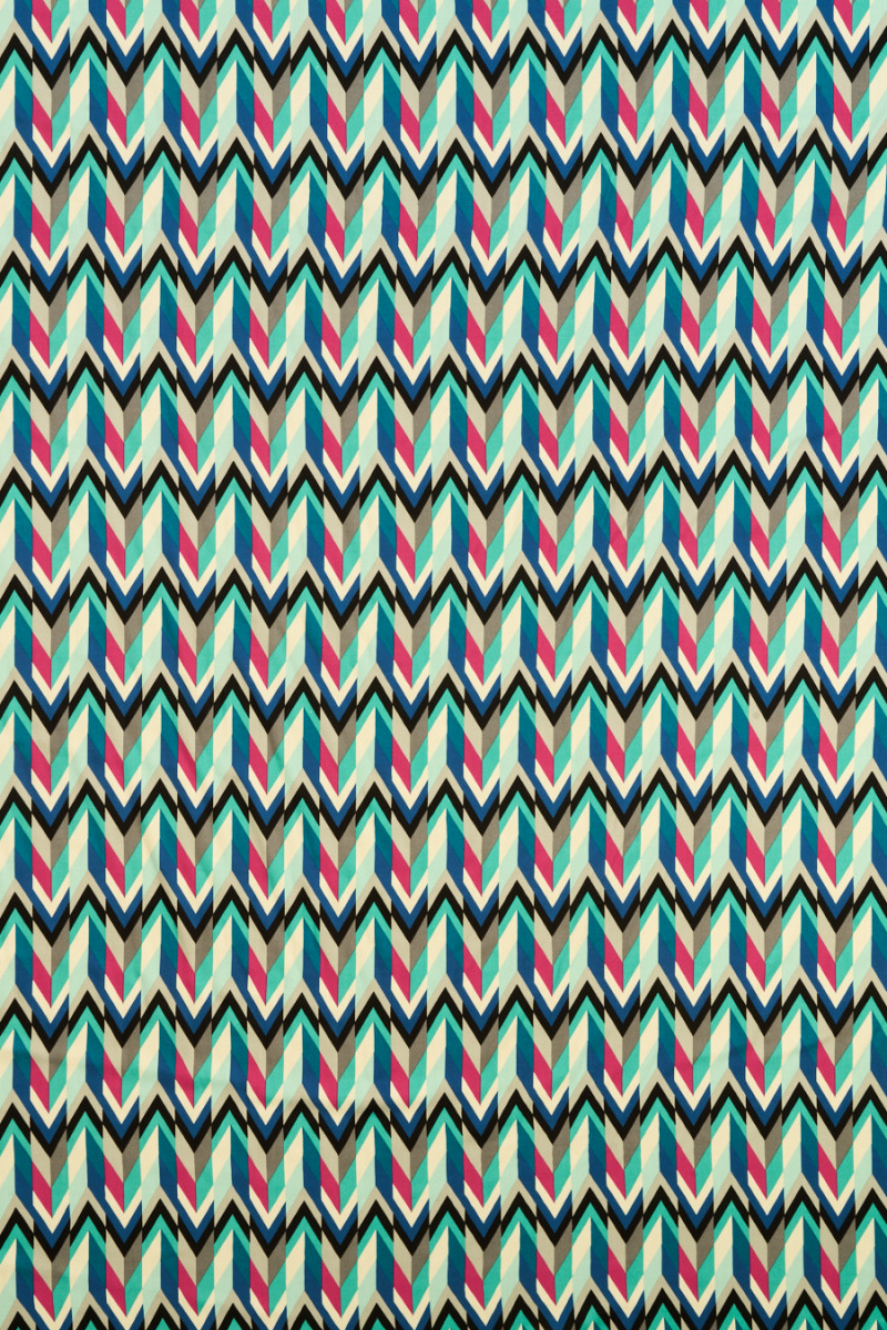Viscose with a colorful herringbone pattern