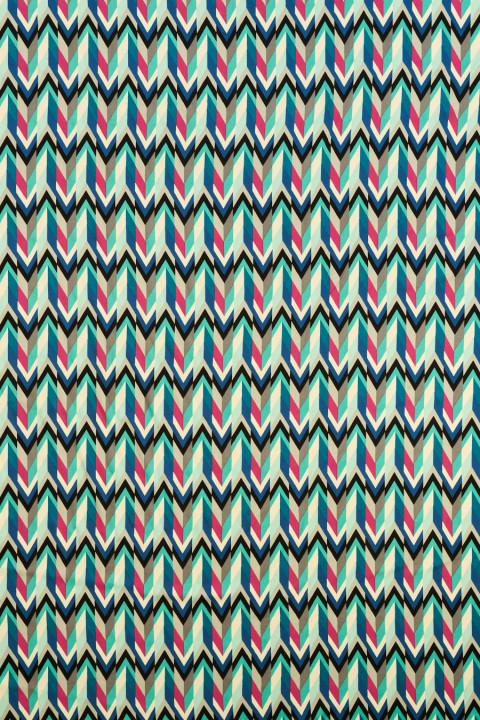 Viscose with a colorful herringbone pattern