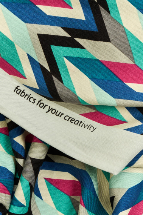 Viscose with a colorful herringbone pattern