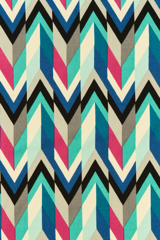 Viscose avec un motif à chevrons colorés