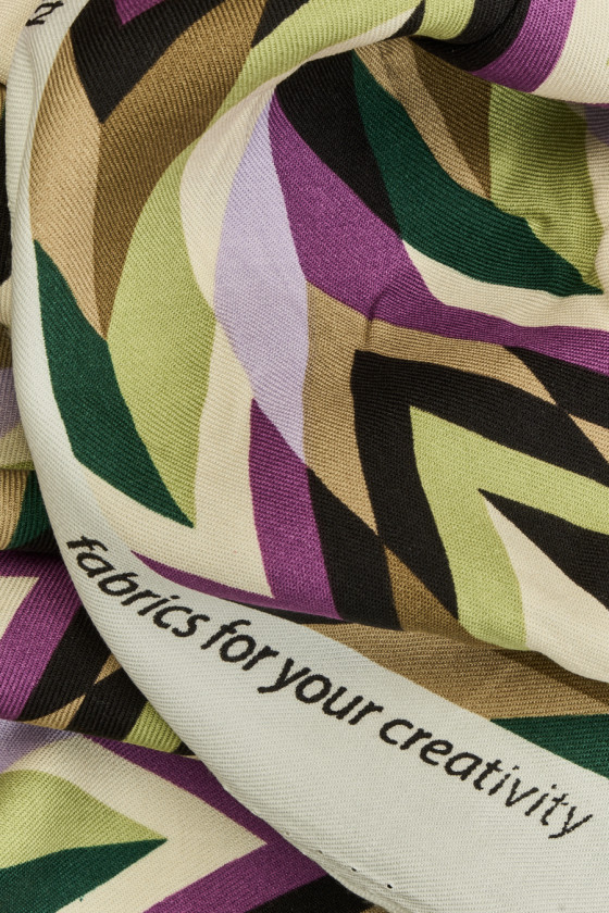 Viscose with a colorful herringbone pattern