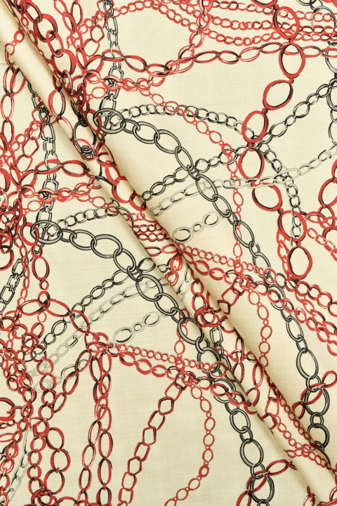 Jacquard zijde met kettingen