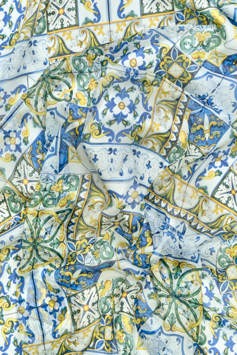 Patchwork di chiffon di seta