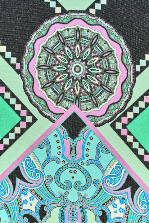 Jacquard silk oriental geometry