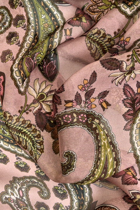 Paisley zijde-viscose mousseline