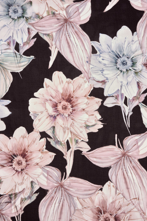 Silk chiffon pastel flowers