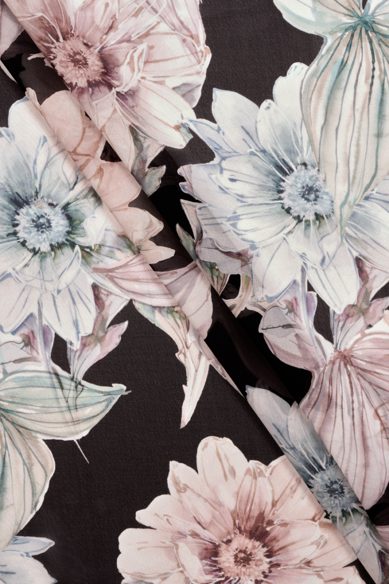 Silk chiffong pastell blommor