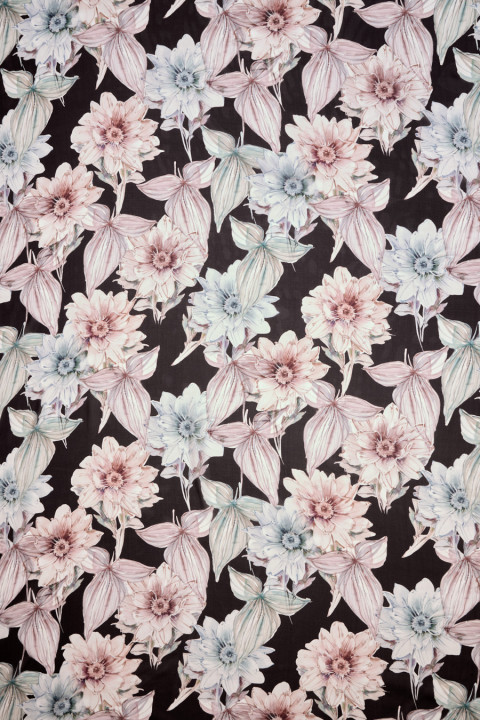 Zijden chiffon pastel bloemen
