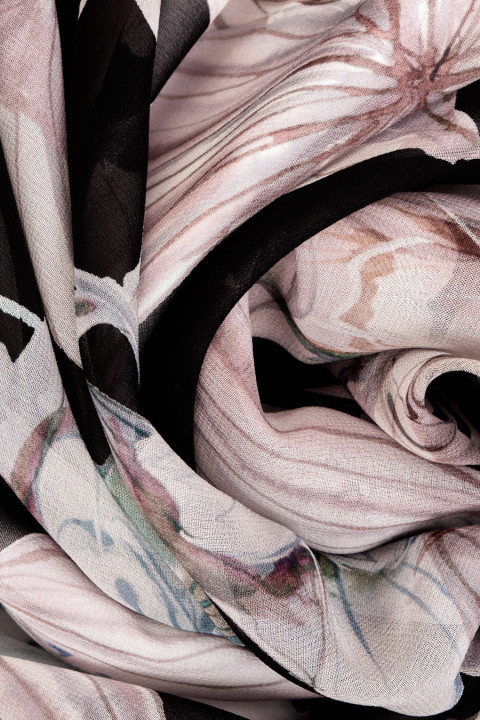Silk chiffon pastel flowers