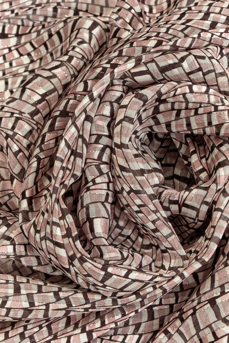 Polyester fabric devore squares COUPON 110cm