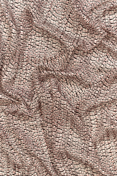 Polyester fabric devore squares COUPON 110cm