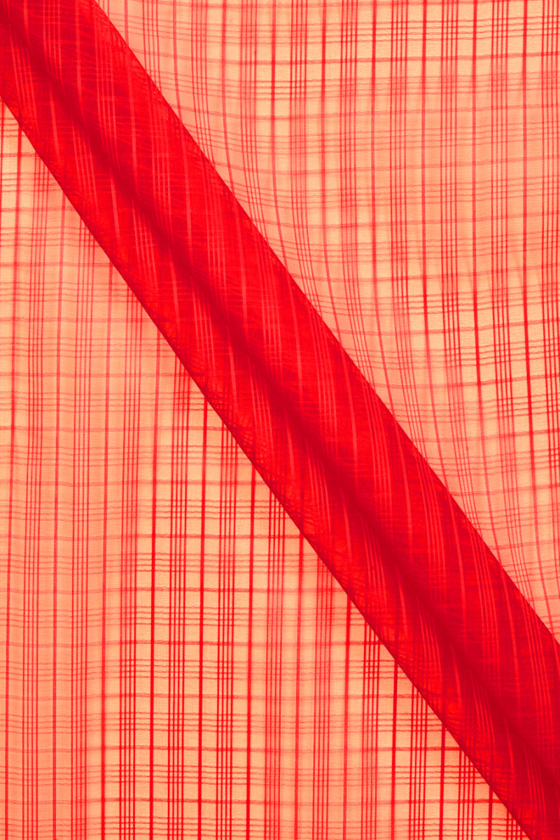 Checked silk organza