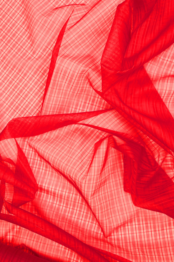 Checked silk organza