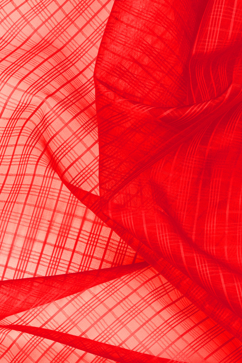Checked silk organza