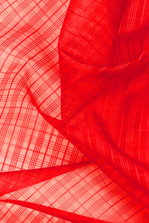 Checked silk organza